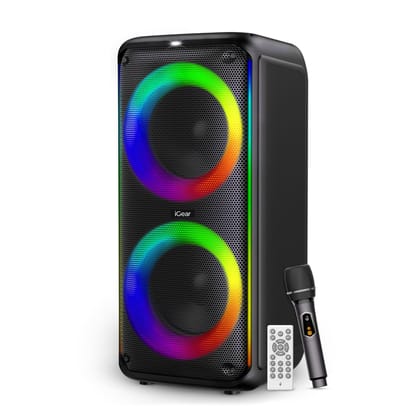 iGear X-Bass 60 Ultimate 60W Portable Bluetooth Party Speaker with Dual Bass Radiators - Rechargeable Karaoke Mic, Mesmerizing RGB Lights, True Wireless Stereo (TWS), and Remote Control (Black) iGear X-Bass 60 Ultimate 60W Portable Bluetooth Party Speaker with Dual Bass Radiators - Rechargeable Karaoke Mic, Mesmerizing RGB Lights, True Wireless Stereo (TWS), and Remote Control (Black)