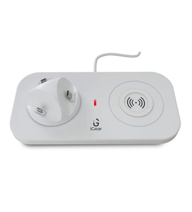 iGear DockMe 10W Fast Charging with Docking and 15W Wireless Charger, Android, iOS and Type-C Charging pins,(White) - 1 Year Free Replacement Warranty iGear DockMe 10W Fast Charging with Docking and 15W Wireless Charger, Android, iOS and Type-C Charging pins,(White) - 1 Year Free Replacement Warranty