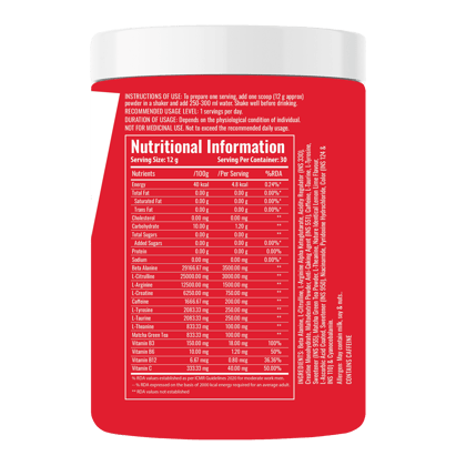 Fitbuy PreFit - Hardcore Pre-Workout 360g (Lemon) Tested for Purity, Boost Performance, Intense Energy, 3500mg Beta Alanine, 3000mg Citrulline, 1500mg Arginine, 750mg creatine, 200mg Caffeine,  30 Serving