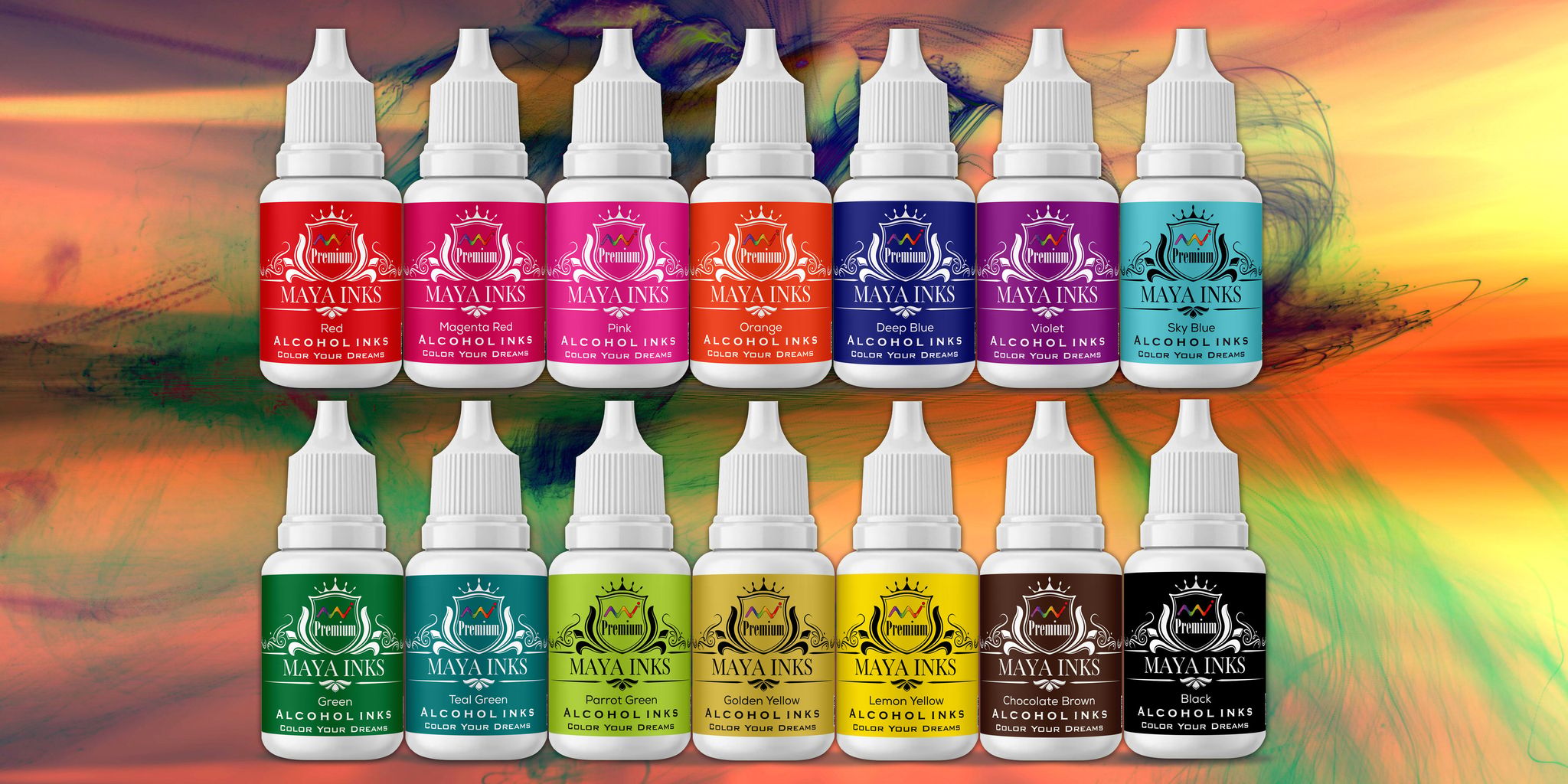 Alcohol ink set of 14 ink