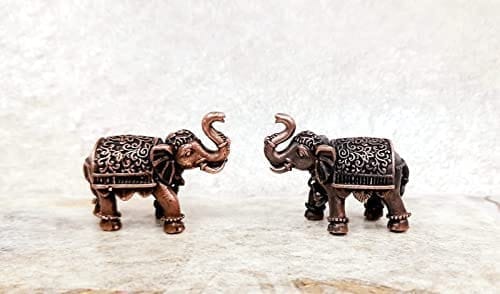 Searchers Paradise - Copper Idols Elephant ,1.3 inches, Copper Handmade 125 Grams, Patina Antique Finish, Pack of 1 Piece