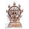 Searchers Paradise Copper Idols of god Chakrathualwar  6.8 inches, 1.3 Kg, Patina Antique Finish, Pack of 1 Piece