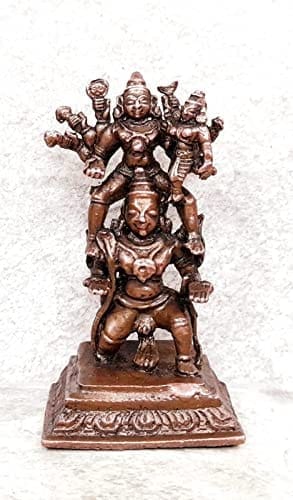 Searchers Paradise - Copper Idols Garuda Vahanam with Perumal and Lakshmi,2.3 inches, Copper Handmade  70 Grams, Patina Antique Finish, Pack of 1 Piece