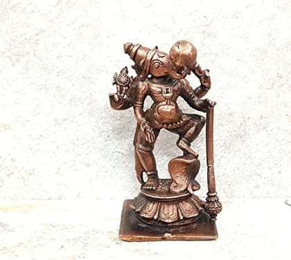 Searchers Paradise - Copper Idols Bhoo Varaha,3.3 inches, Copper Handmade 280 Grams, Patina Antique Finish, Pack of 1 Piece