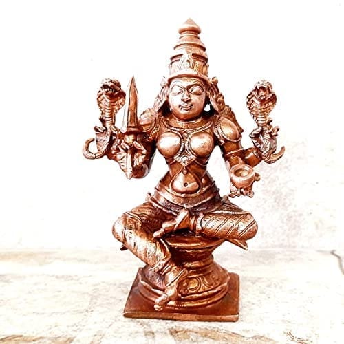 Searchers Paradise - Copper Idols  Amman, 4 inches, Copper Handmade380 Grams, Patina Antique Finish, Pack of 1 Piece