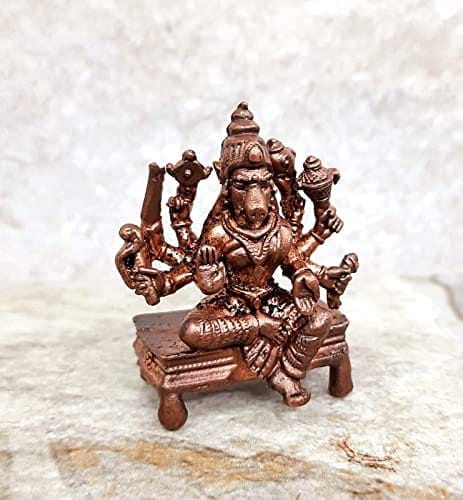 Searchers Paradise - Copper Idols Varahi,1.5  inches, Copper Handmade 65 Grams, Patina Antique Finish, Pack of 1 Piece