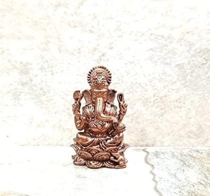Searchers Paradise - Copper Idols Ganesh,1.4 inches, Copper Handmade 28 Grams, Patina Antique Finish, Pack of 1 Piece