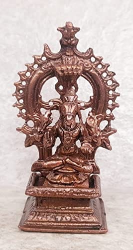 Searchers Paradise - Copper Idols Hayagriva with Prabhavalli 3.3 ,inches, Copper Handmade  100 Grams, Patina Antique Finish, Pack of 1 Piece