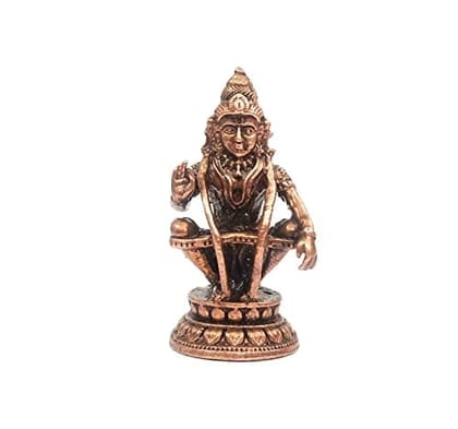 Searchers Paradise - Copper Idols Sabrimala Ayyapa,2.1 inches, Copper Handmade 55 Grams, Patina Antique Finish, Pack of 1 Piece