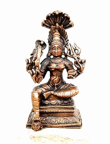 Searchers Paradise - Copper Idols Mariyamman ,2.7 inches, Copper Handmade 100 Grams, Patina Antique Finish, Pack of 1 piece