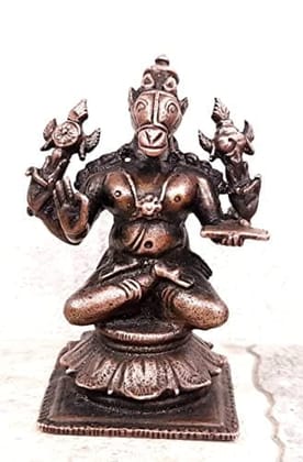 Searchers Paradise - Copper Idols Hayagriva ,2.9 inches, Copper Handmade 250 Grams, Patina Antique Finish, Pack of 1 Piece