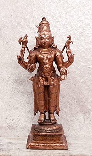 Searchers Paradise - Copper Idols Shiva, 6.3 inches, Copper Handmade 690 Grams, Patina Antique Finish, Pack of 1 Piece
