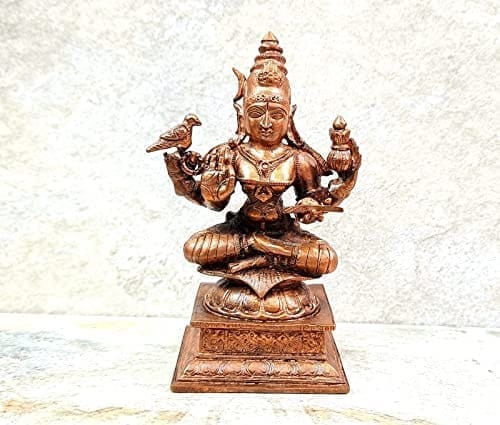 Searchers Paradise - Copper Idols Saradhambal,4 inches, Copper Handmade 417 Grams, Patina Antique Finish, Pack of 1 Piece