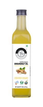 Turritopsis Kachi Ghani Groundnut Oil Certified Organic Kohlu Chekku Wood pressed Cold pressed Virgin Unrefined Pure Natural Cooking Oil 500 ml Pack of 1 Turritopsis Kachi Ghani Groundnut Oil Certified Organic Kohlu Chekku Wood pressed Cold pressed Virgin Unrefined Pure Natural Cooking Oil 500 ml Pack of 1