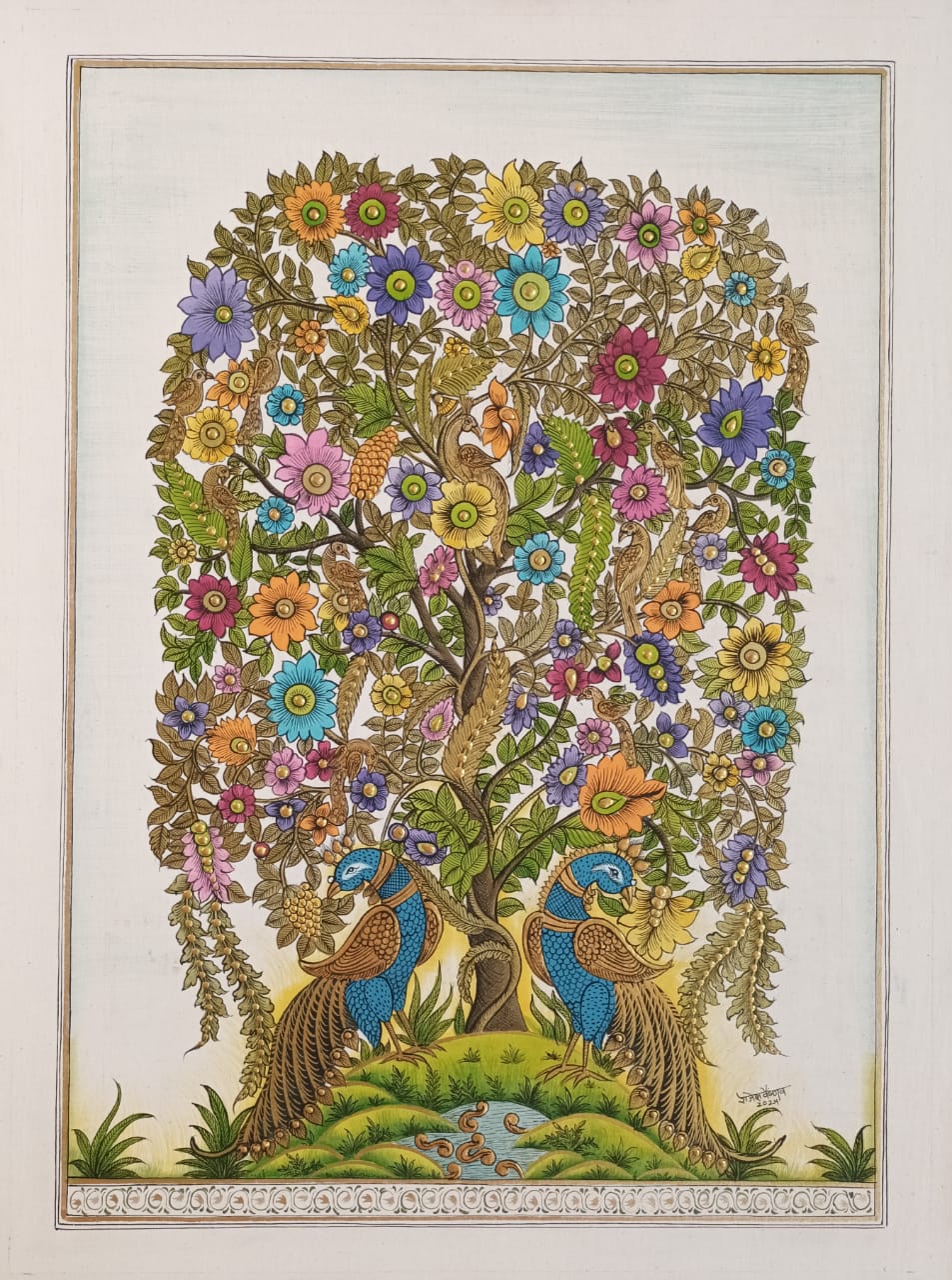 Handmade Kalamkari Painting in Jodhpur School Style