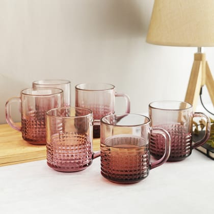 Yera Colored Glass Beverage Mug with Handles |Stylish Design for Tea, Coffee, Cappuccino, Latte, Iced Tea, or Hot and Cold Beverages| Perfect for Home & Restaurants