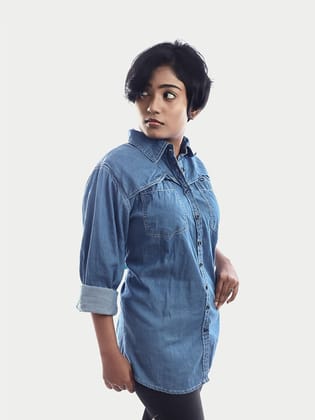 Women Denim Light Blue Shirt