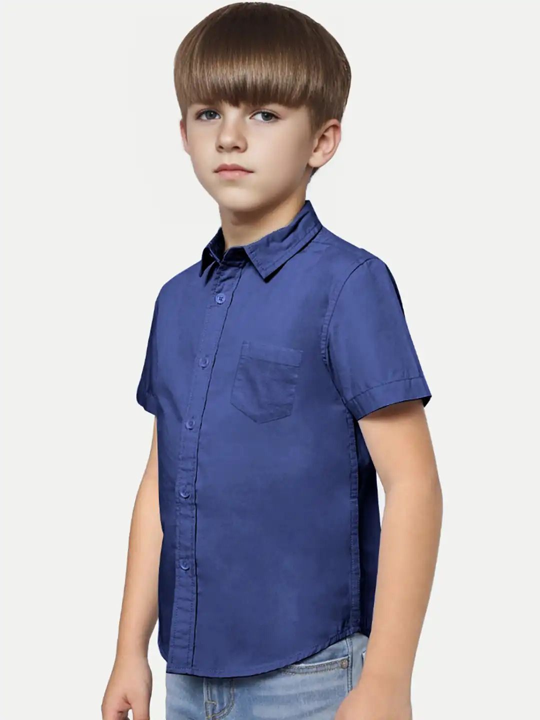 Teen Boys Blue  Solid Casual Shirts