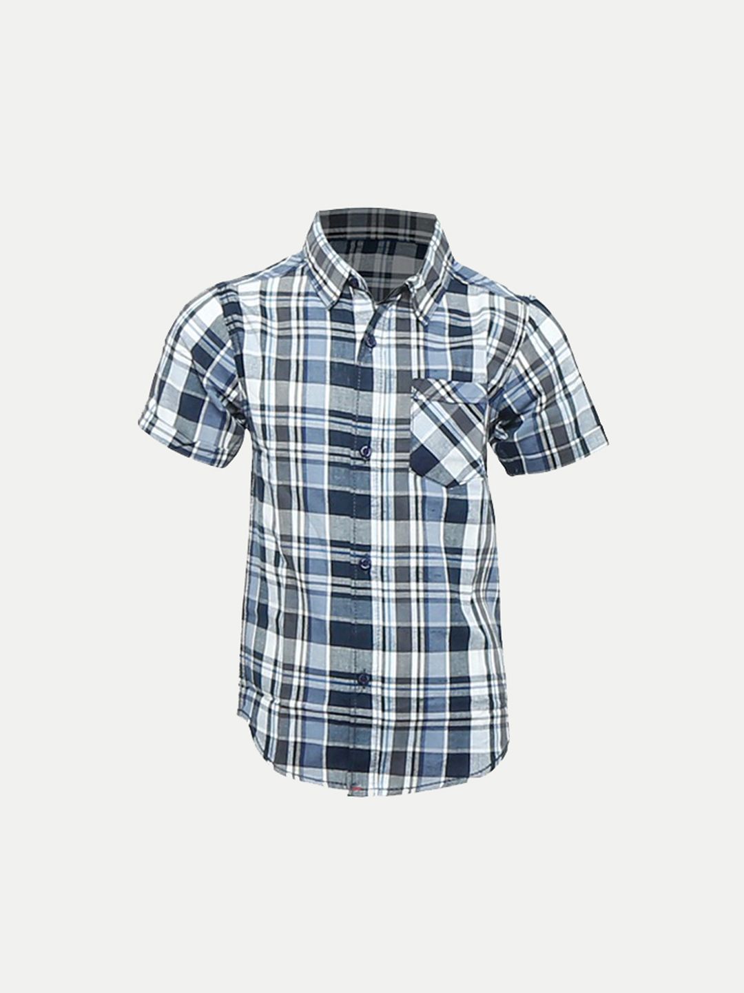 Teen Boys Light Blue  Half Sleeve Checked Shirt