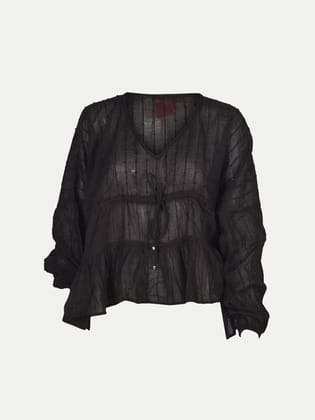 Women Black Peplum Top