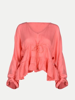 Women Pink Peplum Top
