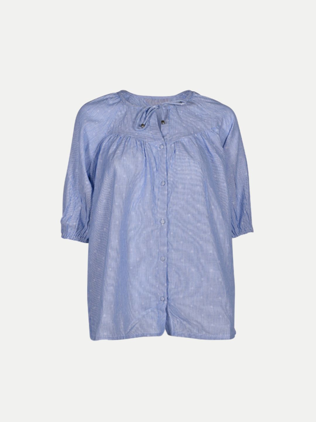 Women Printed Light Blue Blouse