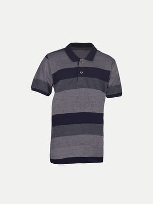 Teen Boys Blue Colour-Blocked Polo T-Shirt