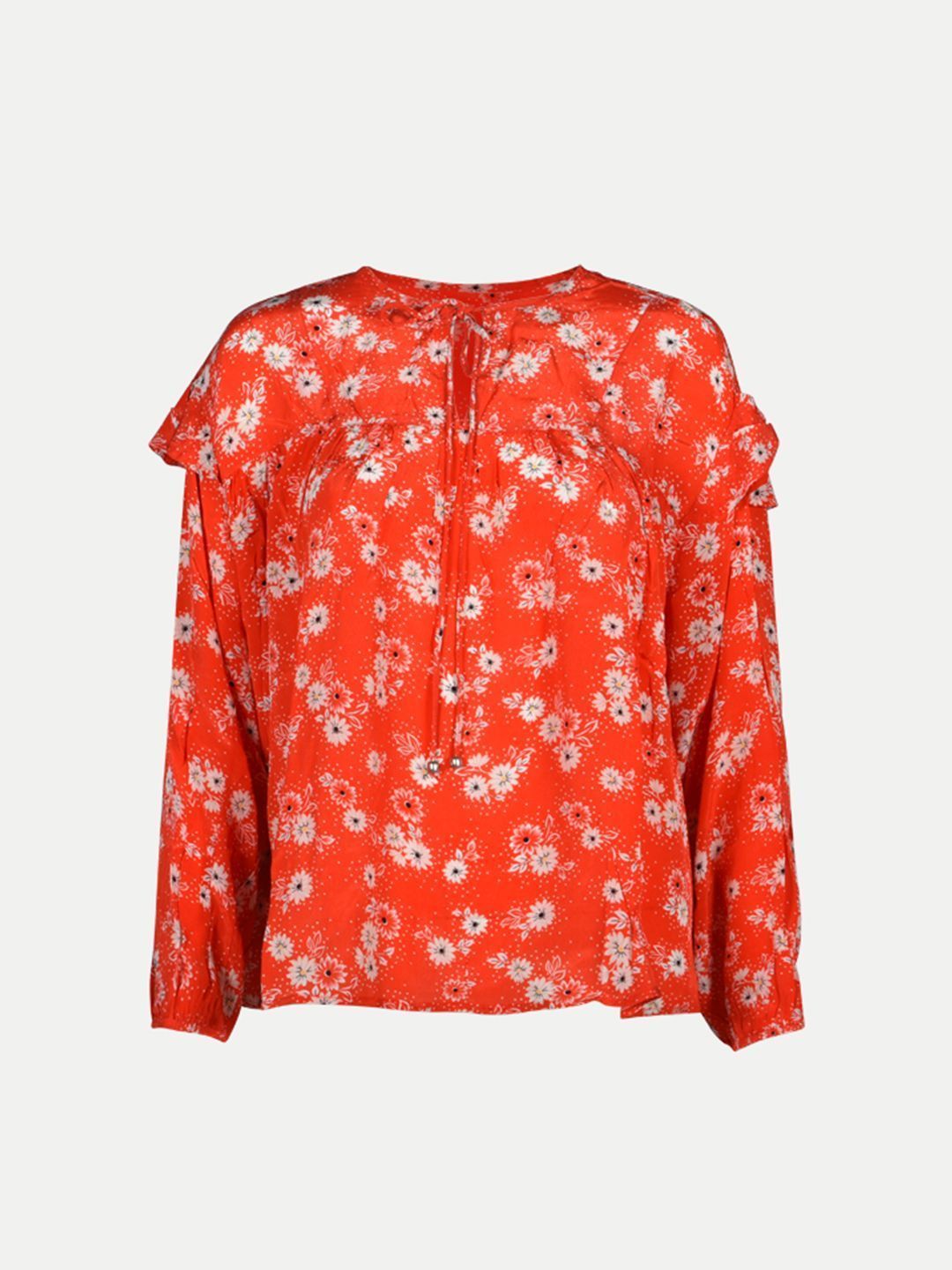 Women Printed Red Blouse