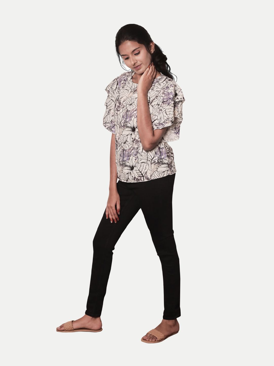 Women Lilac Printed Tops