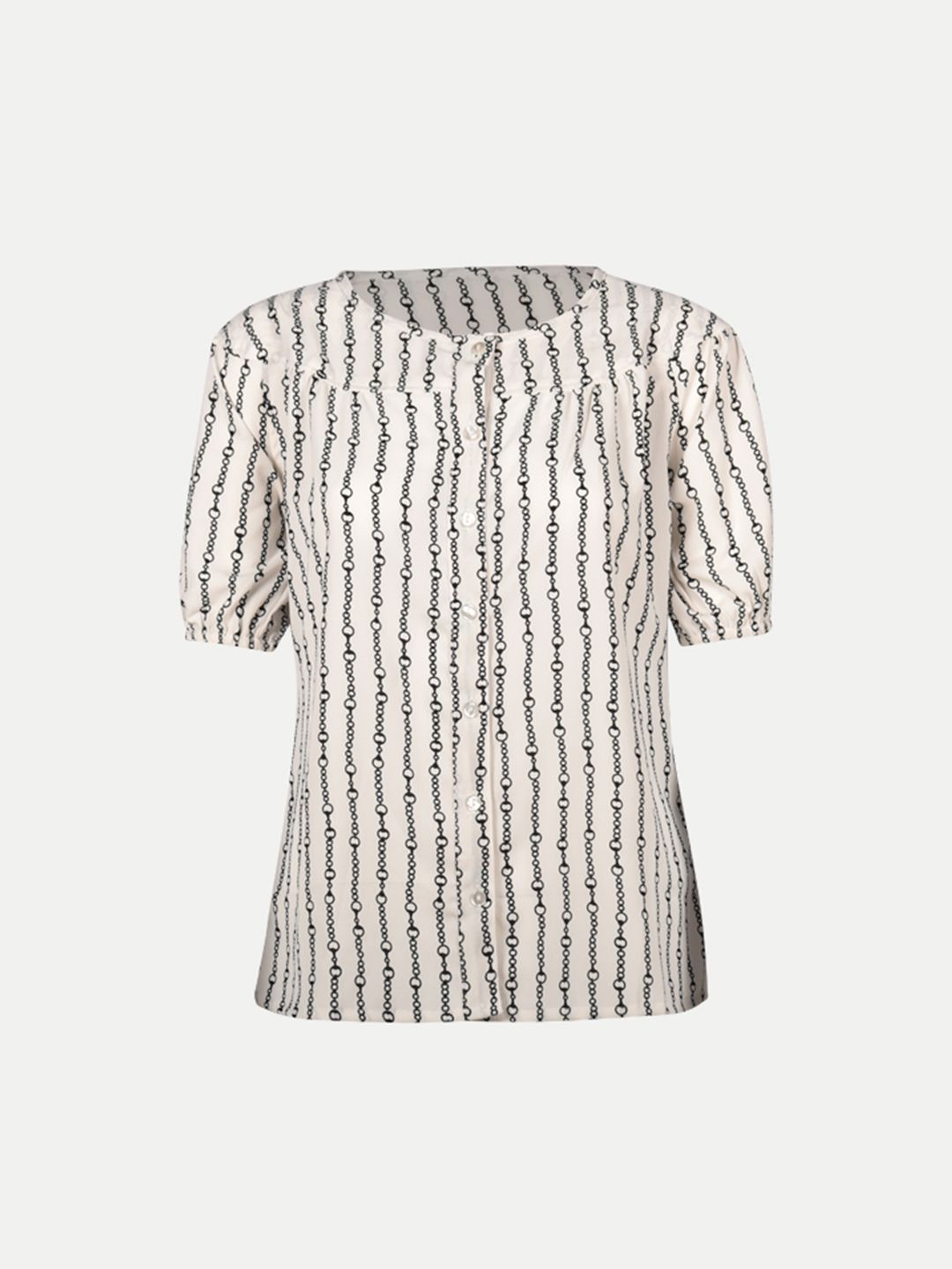 Women White Stripe Printed Tops
