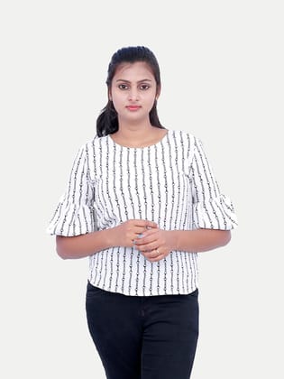 Women White Printed Blouse