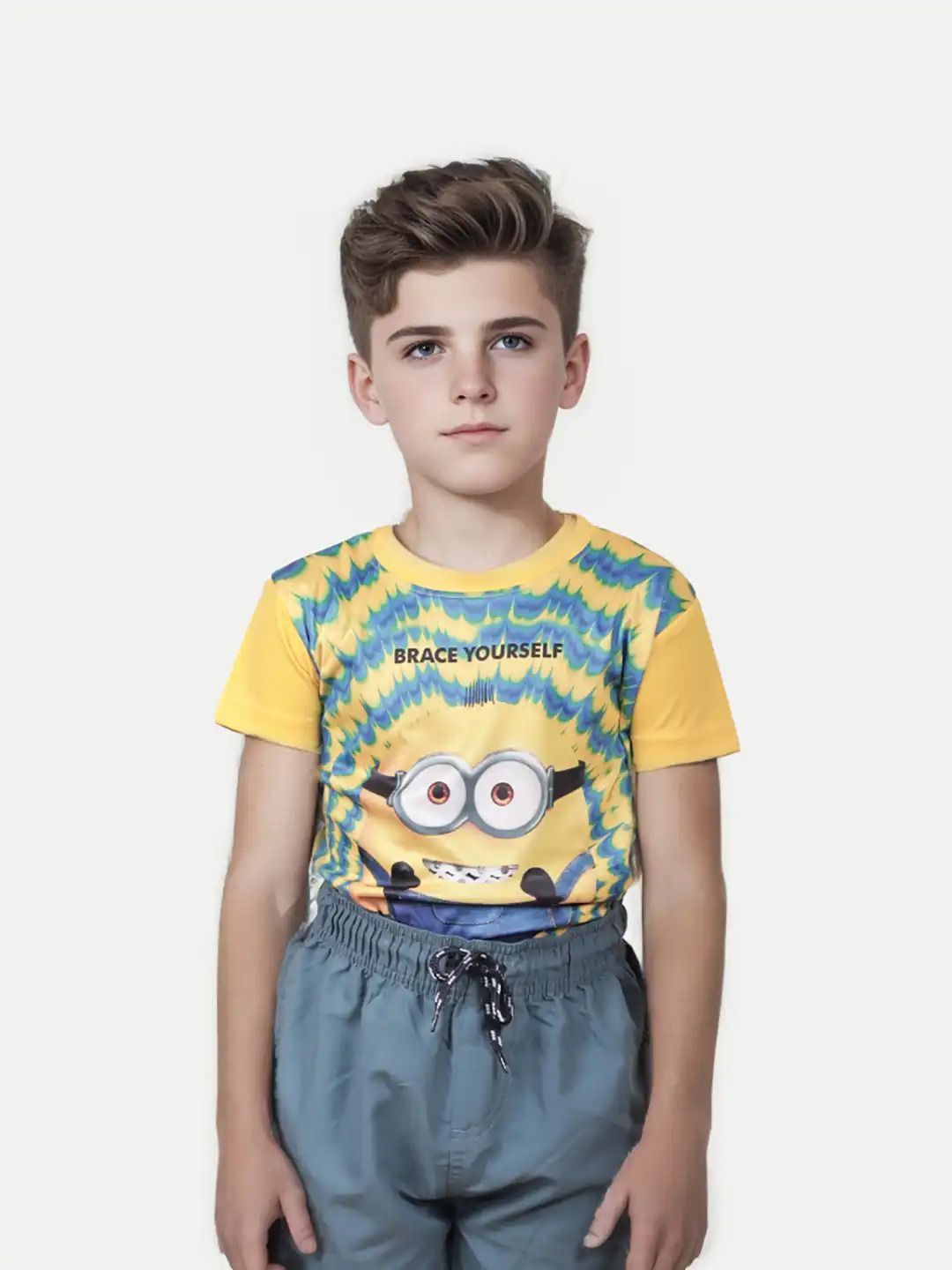 Teen Boys Yellow Printed T-Shirt