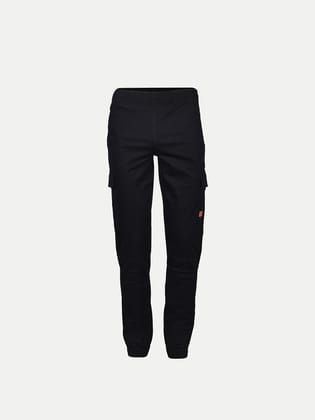 Teen Boys Black Cargo-Joggers