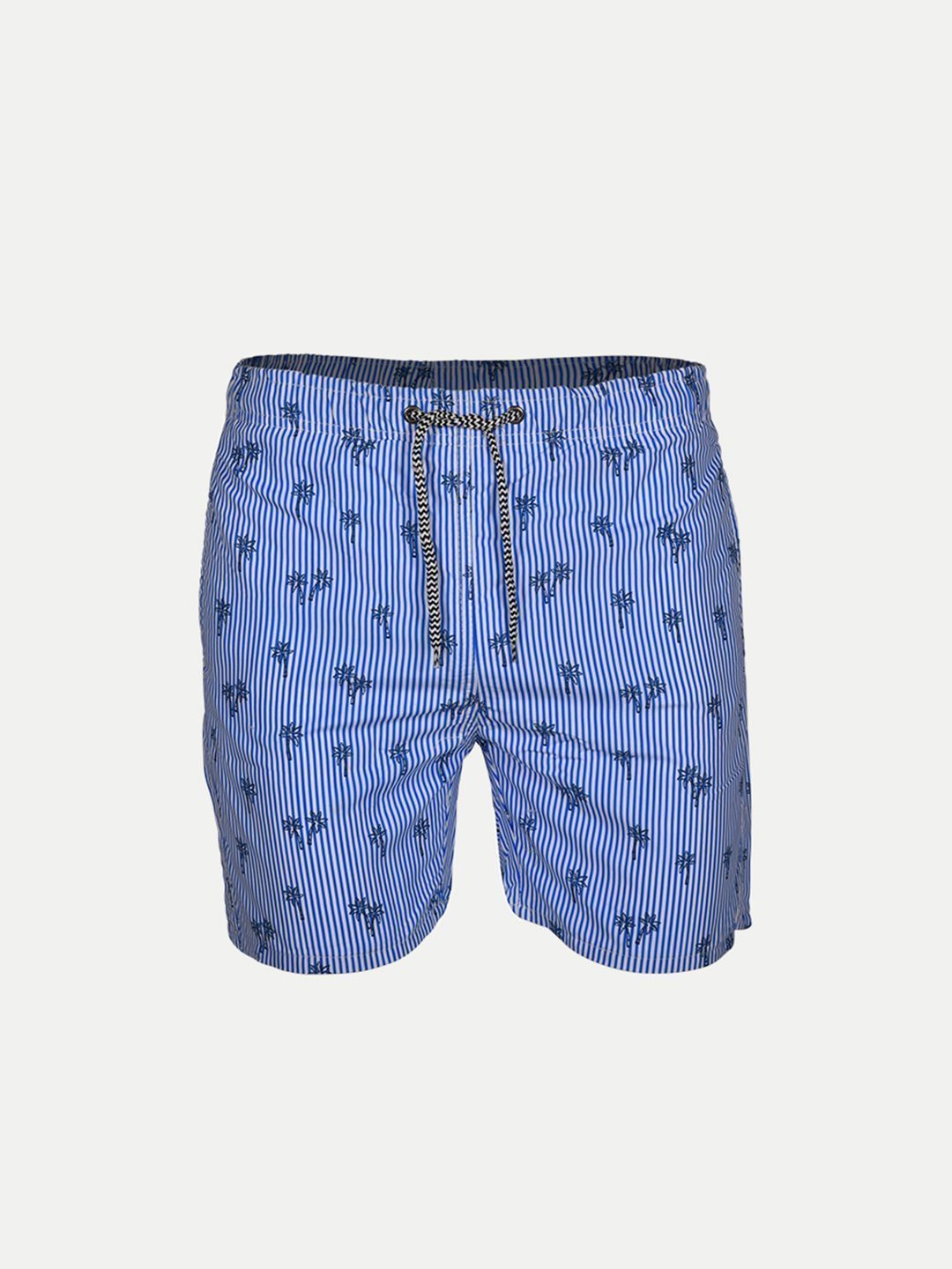 Men White Stripe  Printed Casual Shorts