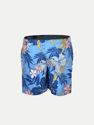 Men Light Blue Abstract  Printed Casual Shorts
