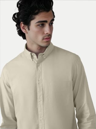 Mens Beige Oxford shirt