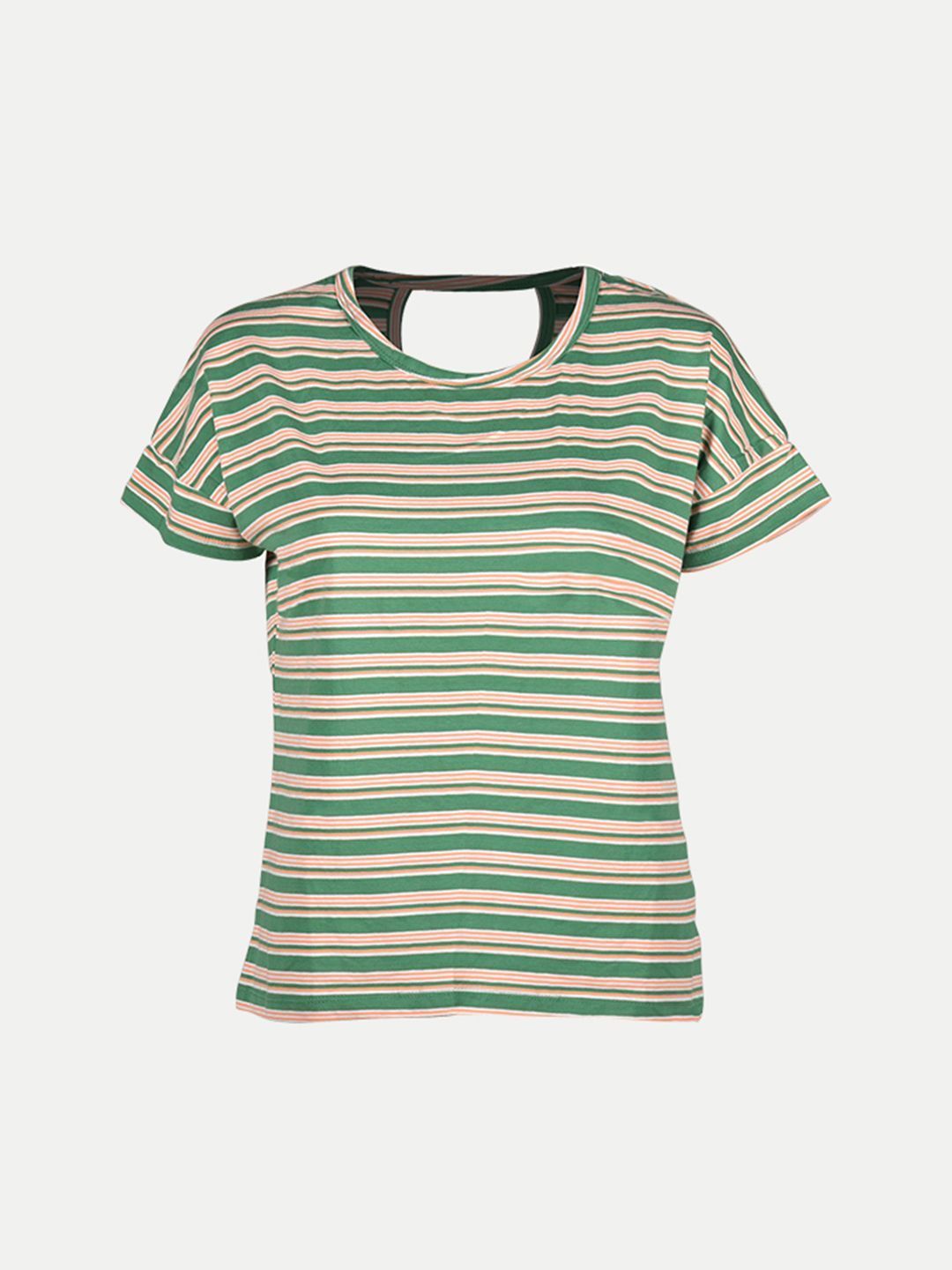 Women Green Striped Tops