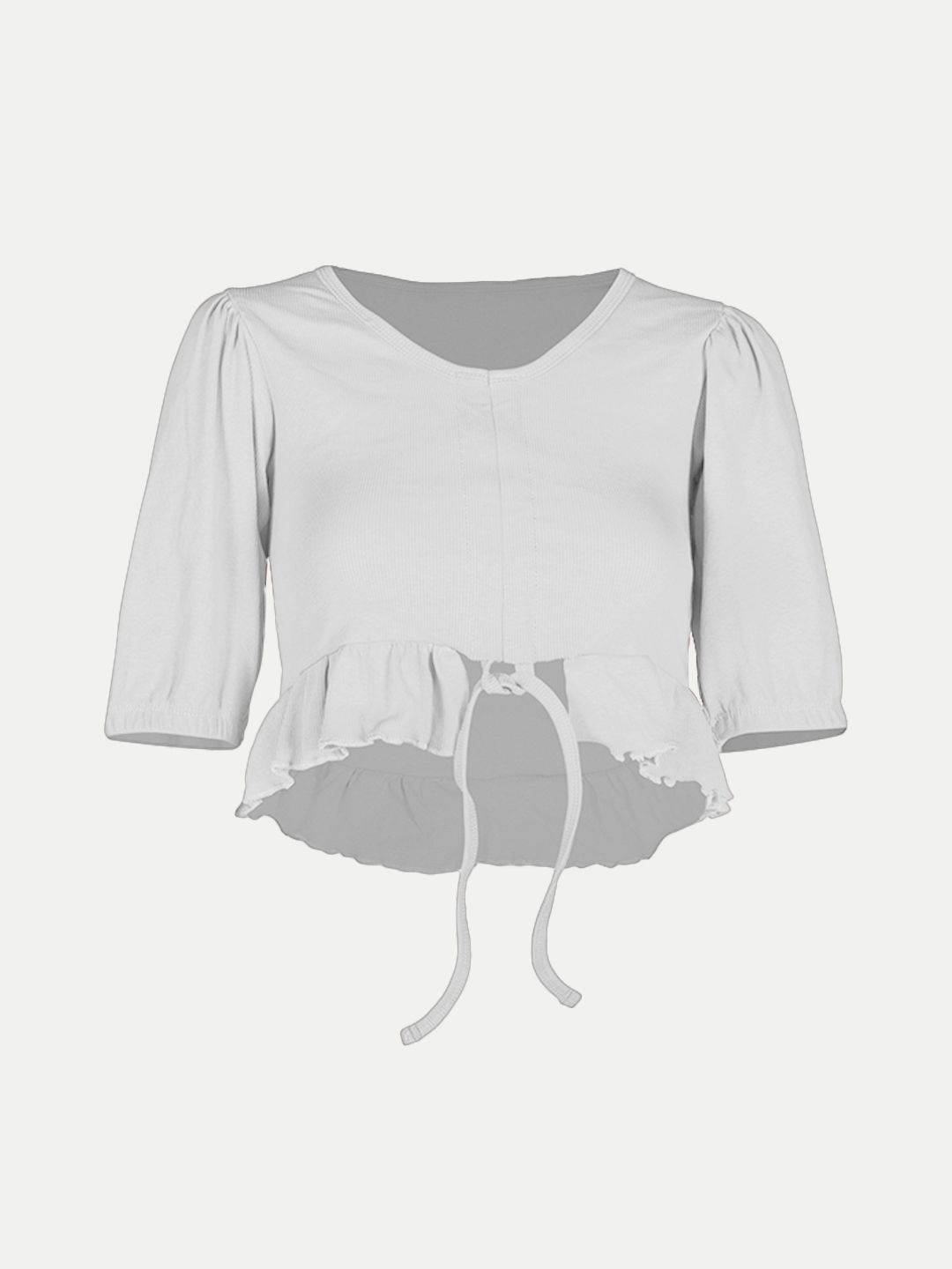 Women Cream Knitted Ribbed Tops