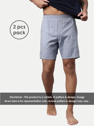 Mens Cotton Assorted Boxers 2 Pcs Pack