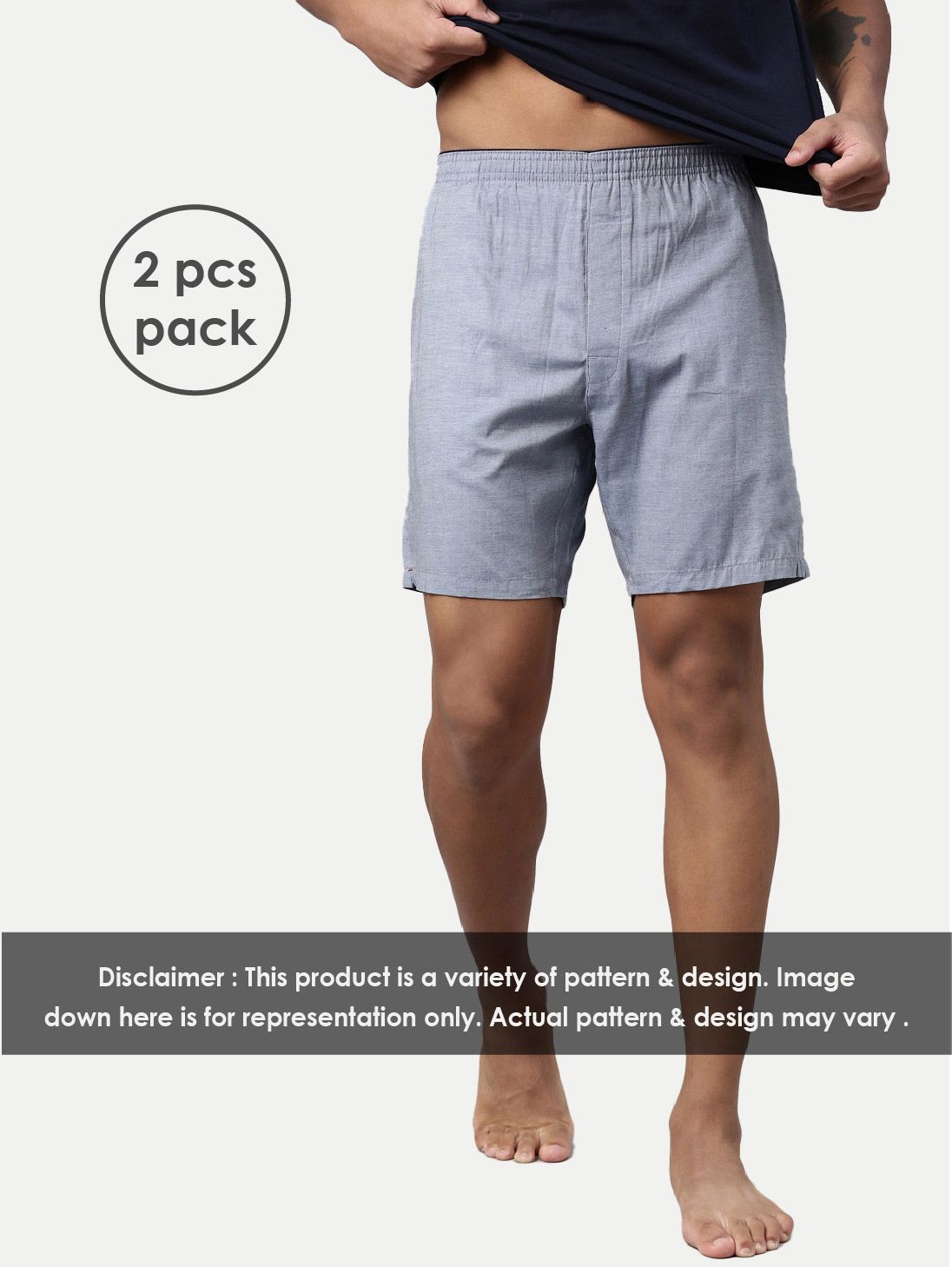 Mens Cotton Assorted Boxers 2 Pcs Pack
