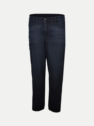 Men Basic Dark Blue Casual Denim Jeans