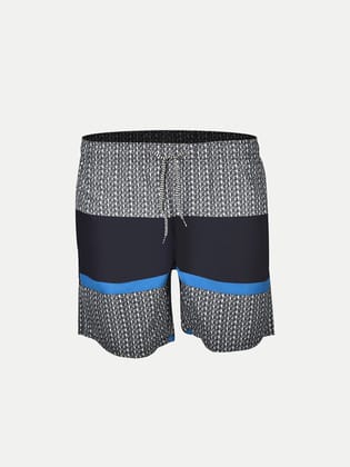 Men Black digital Printed stylish casual shorts