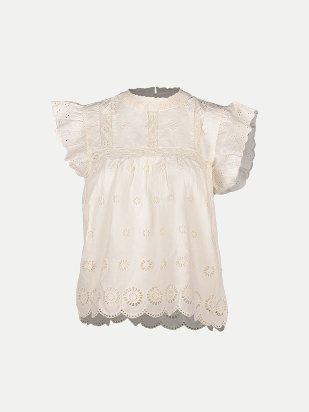 Women White Embroidery Blouse