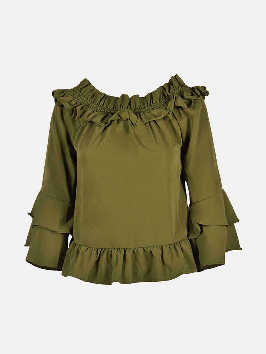 Women Green Solid Blouse