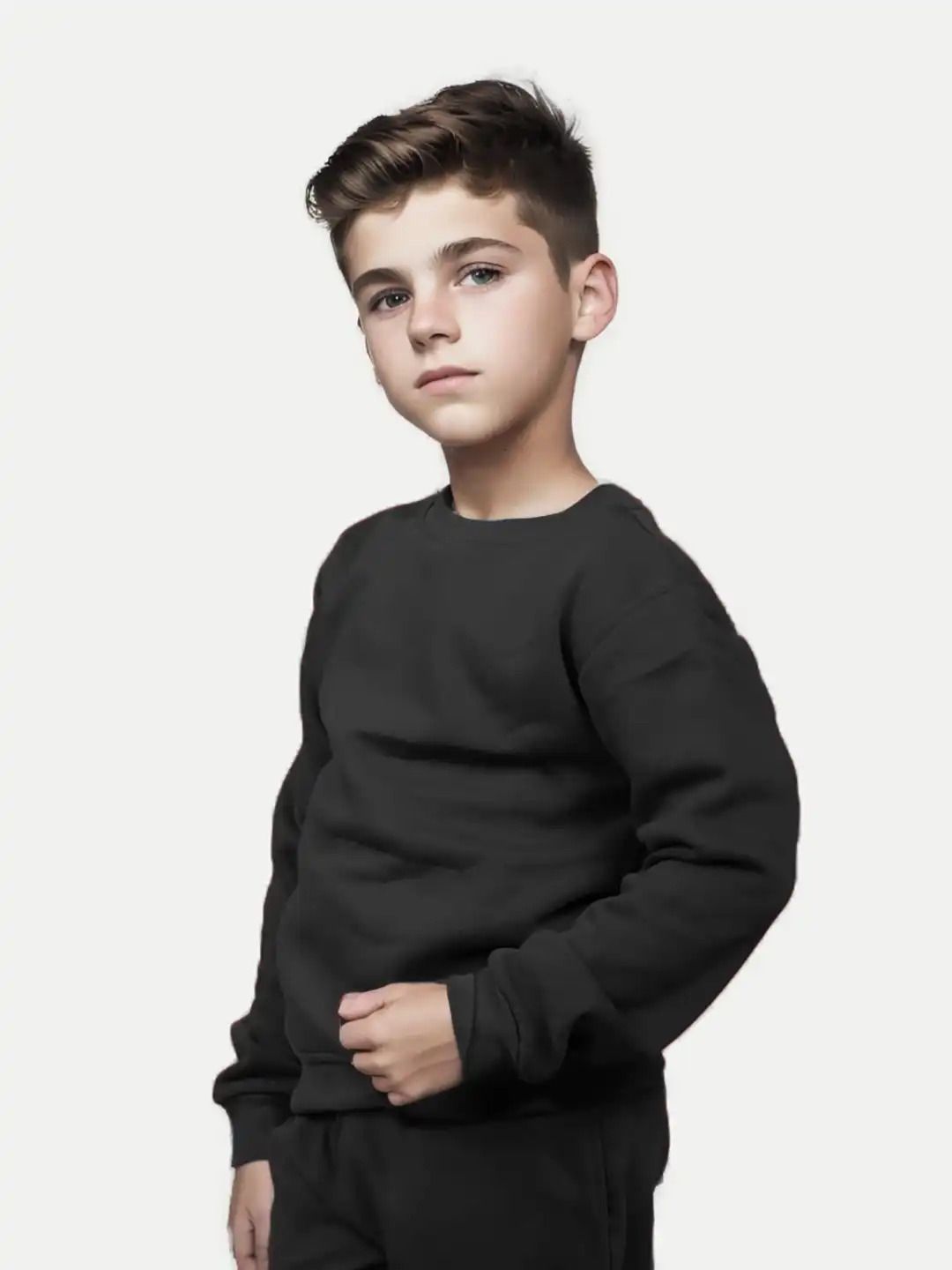 Boys Basic Black Sweatshirt