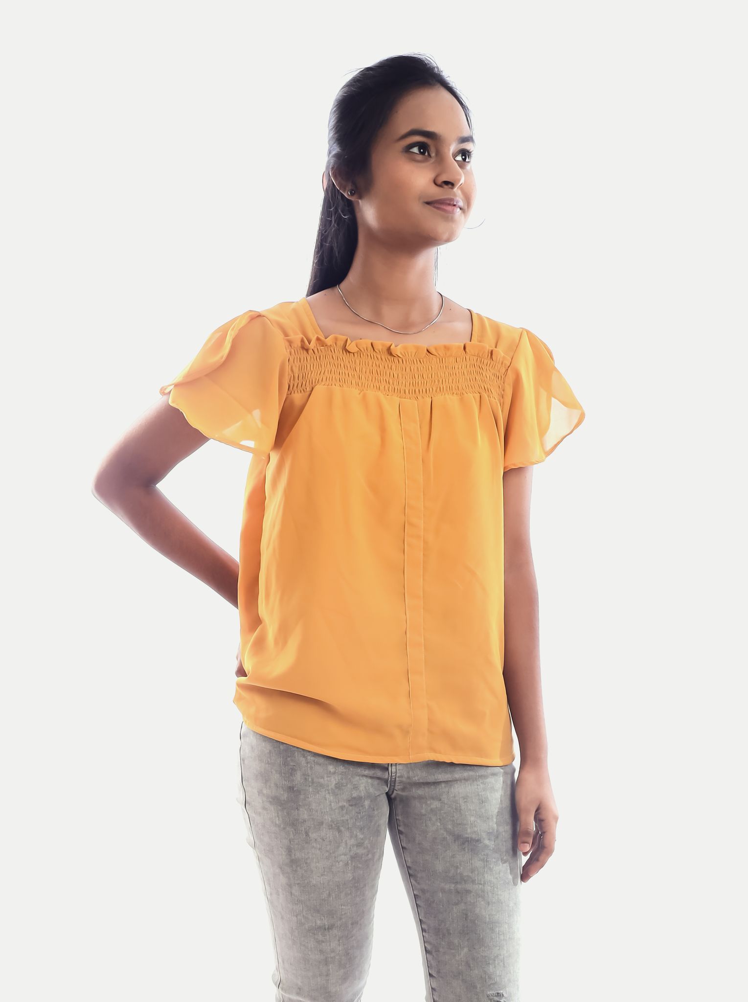 Women Solid Mustard Blouse