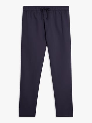 Mens Dark Navy Solid Chinos Trousers
