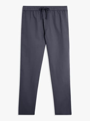 Mens Dark Grey Solid Chinos Trousers
