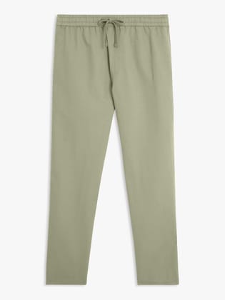 Mens Light Green Solid Chinos Trousers