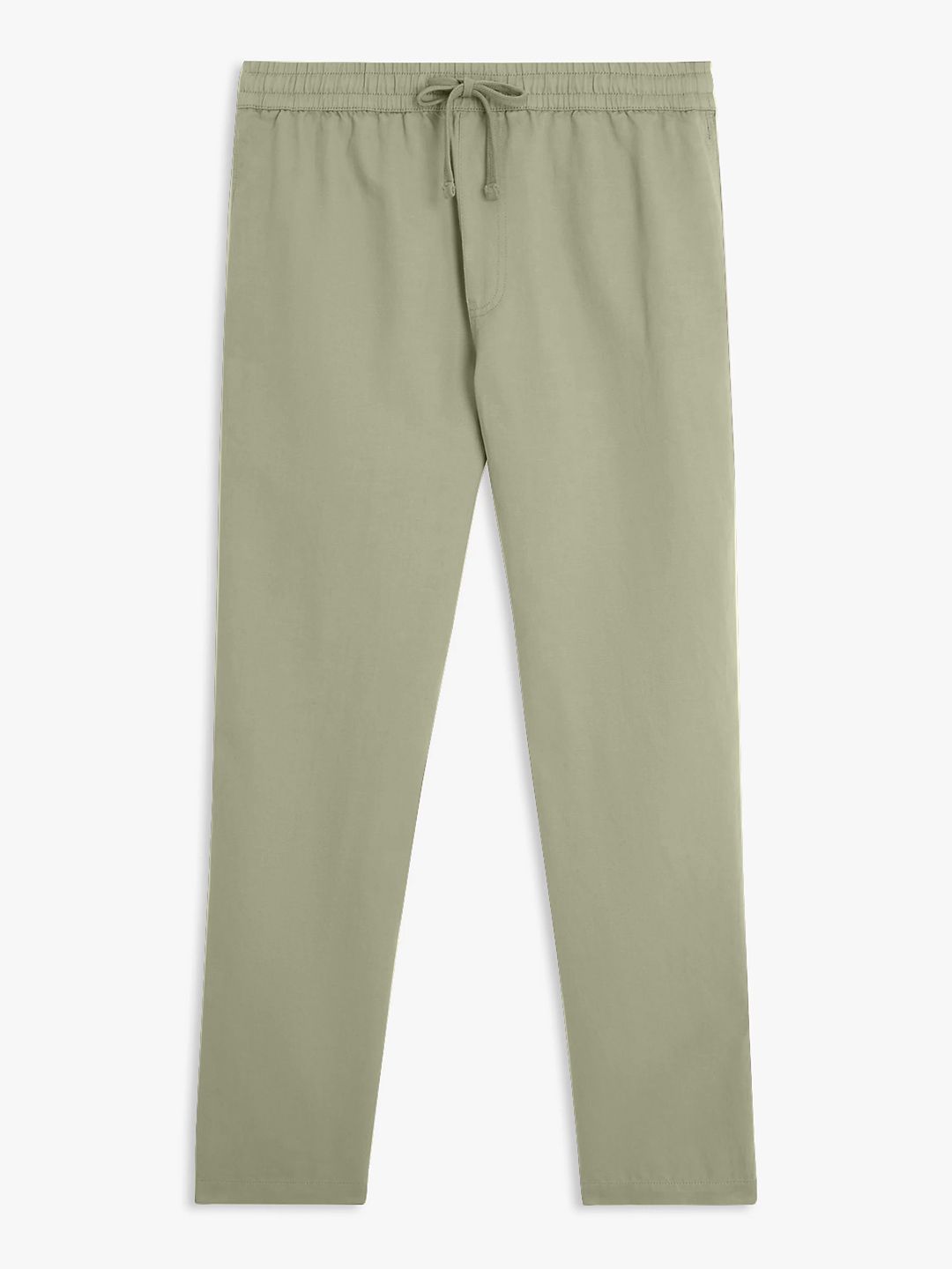 Mens Light Green Solid Chinos Trousers